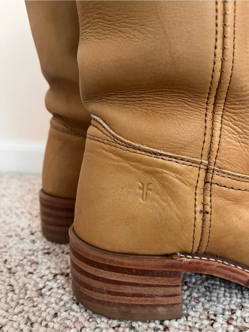 Frye Tan Leather Mid-Calf Boots - Picture 11 of 13